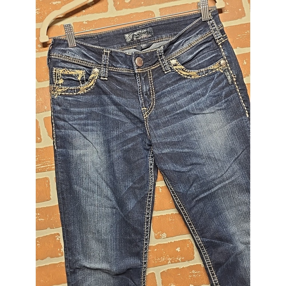 Silver Suki Mid Rise‎ Straight Jeans Women's W 29 x L33 Dark Fluid Denim